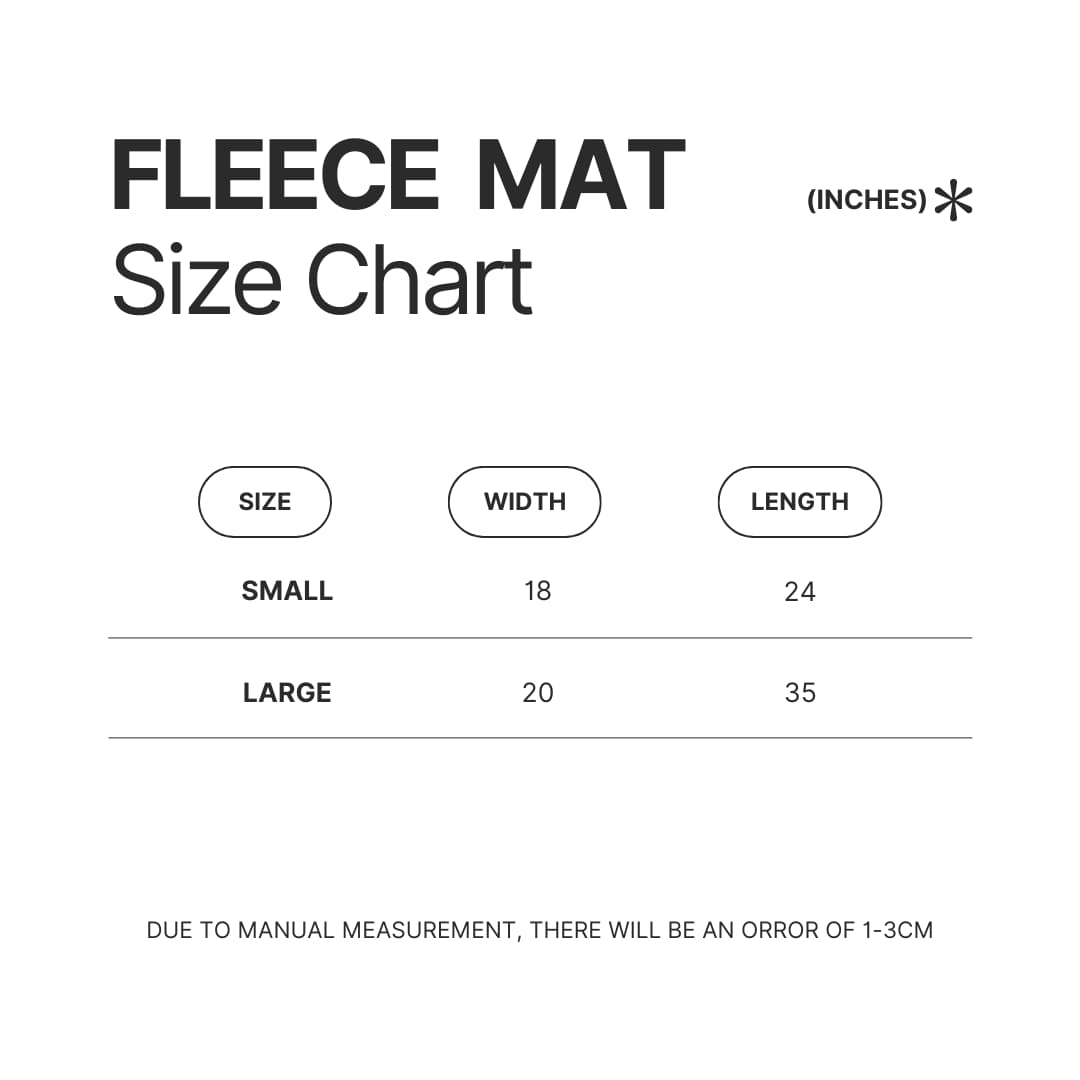 Fleece Mat Size Chart - Madoka Magica Merch