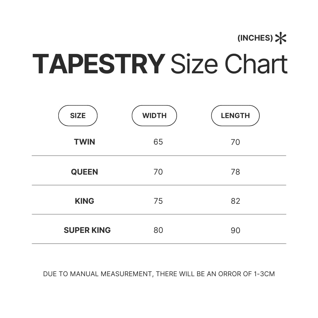 Tapestry Size Chart - Madoka Magica Merch